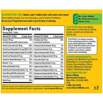 Nature Made Multivitamin Tablets for Daily Nutritional Support