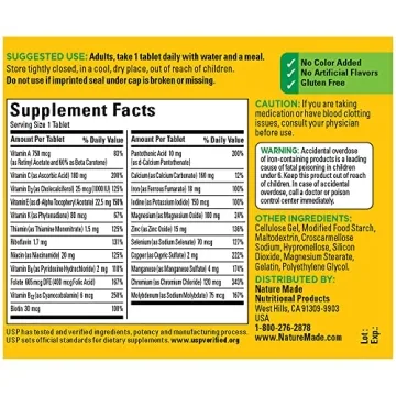 Nature Made Multivitamin Tablets for Daily Nutritional Support