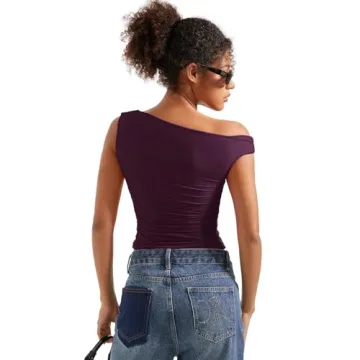 SUUKSESS Off Shoulder Crop Top for Trendy Women