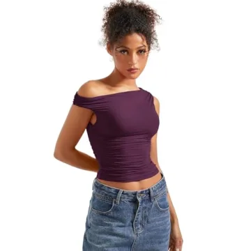SUUKSESS Off Shoulder Crop Top for Trendy Women