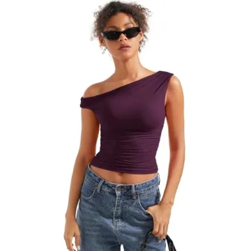 SUUKSESS Off Shoulder Crop Top for Trendy Women