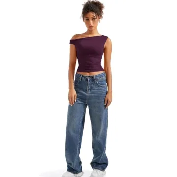 SUUKSESS Off Shoulder Crop Top for Trendy Women