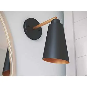 Kenroy Home 12'' Wall Sconce, Matte Black/Antique Bronze