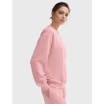 PUMIEY Women's Oversized Sweatshirt in Ballet Pink