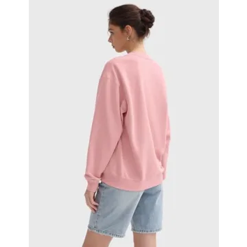 PUMIEY Women's Oversized Sweatshirt in Ballet Pink