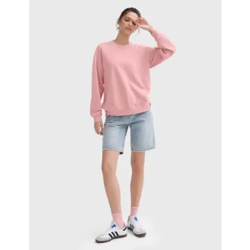 PUMIEY Women's Oversized Sweatshirt in Ballet Pink