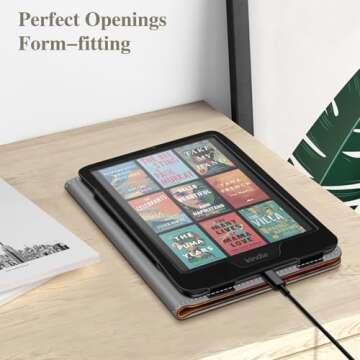 Fintie Case for 7"/6.8" Kindle Paperwhite(12th/11th Generation-2024/2021) and Kindle Colorsoft Signature Edition -Slim Foldable Stand Cover Auto Wake/Sleep for Paperwhite 2024, Library