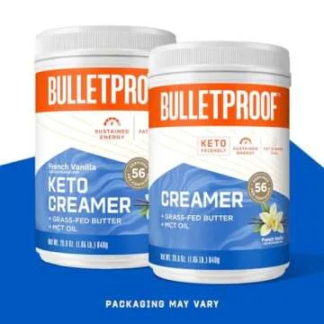 Bulletproof French Vanilla Creamer, 29.6 Ounces, Keto Coffee Creamer with MCT Oil and Grass-Fed Butt...