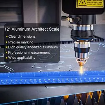 12'' Aluminum Architectural Scale Ruler for Professionals