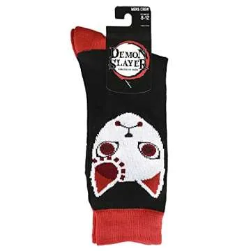 Bioworld Demon Slayer Fox Mask Crew Socks for Men