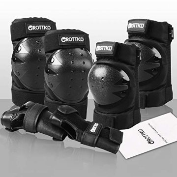 Adult-Youth-Kids Knee-Elbow-Pads Wrist-Guards - Skateboard Roller Inline Ice Skate BMX Bike Scooter ...