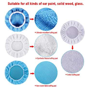 SIQUK 24 Packs Car Polisher Pad Bonnets - Versatile and Durable Polishing Set