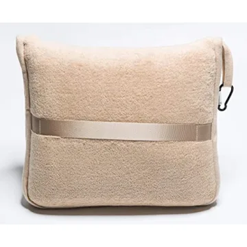 BlueHills Premium Soft Travel Blanket Pillow Airplane Blanket Packed in Soft Bag Pillowcase with Hand Luggage Belt and Backpack Clip, Compact Pack Large Blanket for Any Travel (Beige T005)
