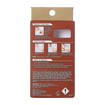 Gold Finger Gel Glam Press On Design Nail Kit, Black and Gold Artsy Design, Polish Free Manicure Long Length (GD16) Long lasting, Sturdy, Mini Glue Included