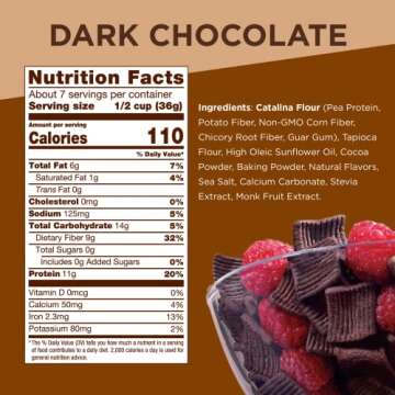 Catalina Crunch Dark Chocolate Cereal | Low Carb, Sugar Free, Gluten Free | Vegan, Plant Based Protein | Breakfast Protein Cereals | Keto Friendly Food