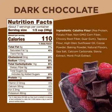 Catalina Crunch Dark Chocolate Cereal | Low Carb, Sugar Free, Gluten Free | Vegan, Plant Based Protein | Breakfast Protein Cereals | Keto Friendly Food