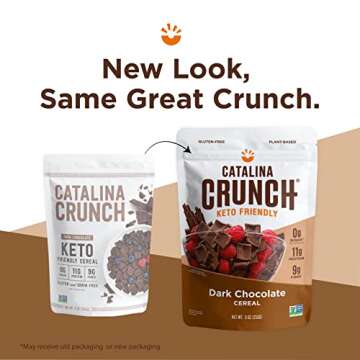 Catalina Crunch Dark Chocolate Cereal | Low Carb, Sugar Free, Gluten Free | Vegan, Plant Based Protein | Breakfast Protein Cereals | Keto Friendly Food