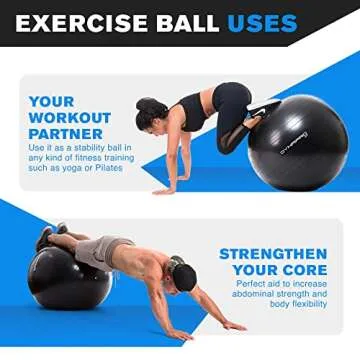 DYNAPRO Exercise Ball with Anti-Burst Material and Pump