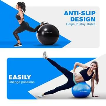 DYNAPRO Exercise Ball with Anti-Burst Material and Pump