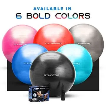 DYNAPRO Exercise Ball with Anti-Burst Material and Pump