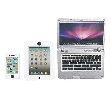 3 Pack Dollhouse Mini Laptop Tablet and Smart Phone Scene Computer Simulation Accessories for Doll 1/6 1/12 Miniatures Silver