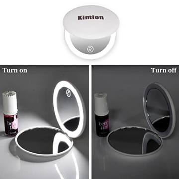 Compact LED Makeup Mirror with Adjustable Brightness