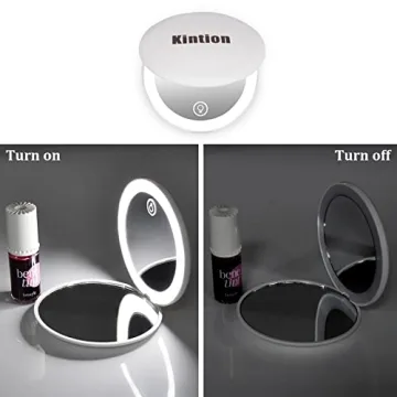 Compact LED Makeup Mirror with Adjustable Brightness