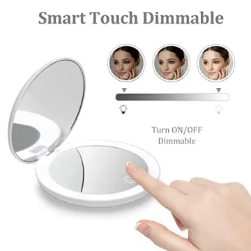 Compact LED Makeup Mirror with Adjustable Brightness