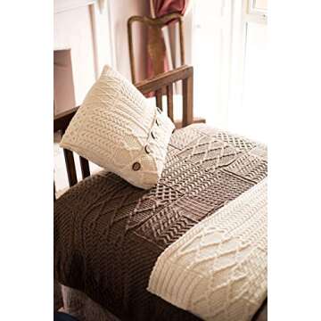 SAOL Wool Irish Aran Knit Cushion Cover Woolen Pillowcases