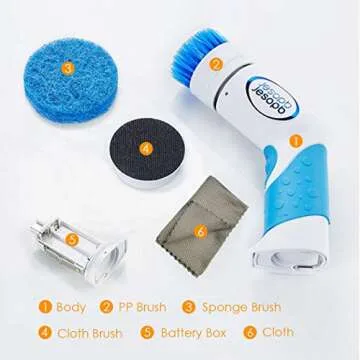 N/C Electric Scrubber Brush for Cleaning Tiles, Dishes, Pots, Sink, Lampblack, Bathtub, Windows, Cordless Handheld Power Spin Scrubber Brushes for Kitchen Bathroom Washing with 3 Types Heads