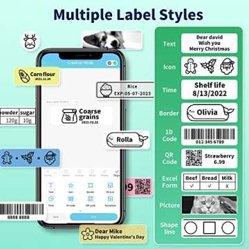 Phomemo Label Makers for Small Business, D30 Label Maker Machine with Tape 12mm 0.47 White for Organizing, Bluetooth Wireless Small Label Maker Thermal Sticker Printer Home School Office Supplies
