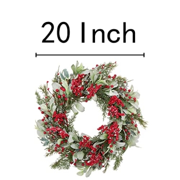 Skrantun 20 Inch Artificial Christmas Wreath for Home Decor