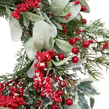 Skrantun 20 Inch Artificial Christmas Wreath for Home Decor