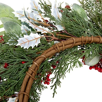 Skrantun 20 Inch Artificial Christmas Wreath for Home Decor