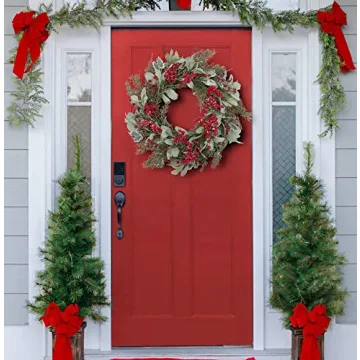 Skrantun 20 Inch Artificial Christmas Wreath for Home Decor