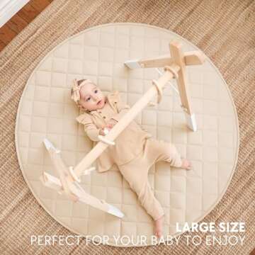 Stylish Baby Play Mat - Soft Cotton Crawling Mat Creates a Great Play Gym Area for Your Baby Boy or Girl - The Perfect Foldable Tummy Time Floor Playmat That Fits Nicely with Any Kids Playroom Decor