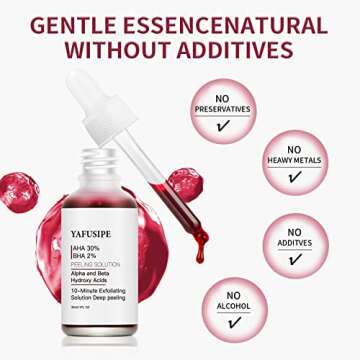YAFUSIPE AHA 30% + BHA 2% Peeling Solution Exfoliating Chemical Skin Peel for Face at Home Facial Mask Red Peel BHA Liquid Exfoliant Acid Peels Salicylic Acid Exfoliators 1Floz