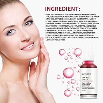 YAFUSIPE AHA 30% + BHA 2% Peeling Solution Exfoliating Chemical Skin Peel for Face at Home Facial Mask Red Peel BHA Liquid Exfoliant Acid Peels Salicylic Acid Exfoliators 1Floz