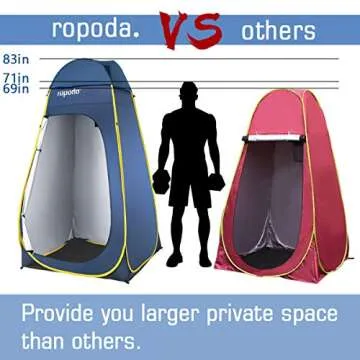ROPODA Pop Up Tent 83" x 48" x 48" Shower Tent, Upgrade Privacy Tent, Porta-Potty Tent Chaing Tent P...
