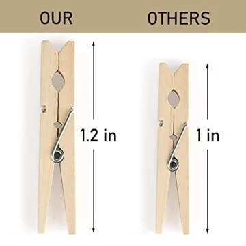 Mini Clothes Pins, 260 PCS Small Wooden Clothes Pins with Jute Twine, Clothespins, Clothes Pins for Photos Crafts DIY Project