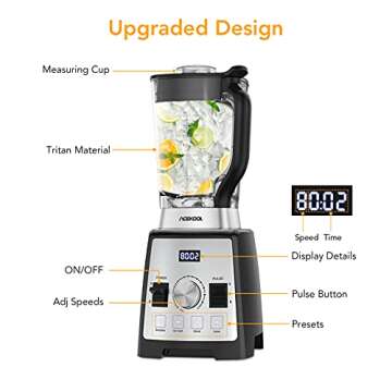 Acekool 1500W Powerful Smoothie Blender for Kitchen