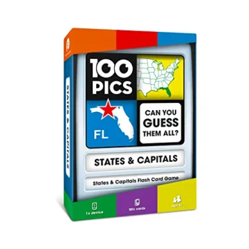 100 PICS US States & Capitals Flash Cards | Fun, Interactive Learning Tool for Kids 6+