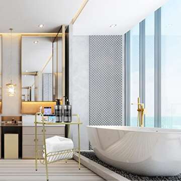 Jbikao Side Table, Gold End Table with Magazine Holder, Record Player Stand with Storage, Bedside Table Nightstand for Living Room, Bedroom, Office, Metal