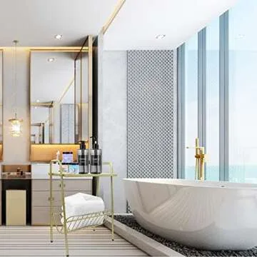 Jbikao Side Table, Gold End Table with Magazine Holder, Record Player Stand with Storage, Bedside Table Nightstand for Living Room, Bedroom, Office, Metal