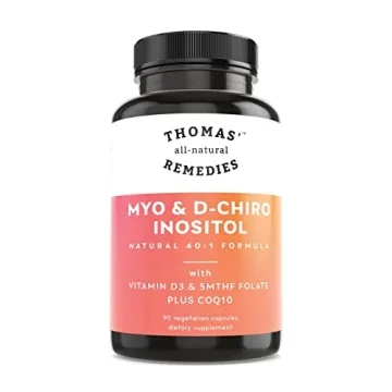 Thomas' All-Natural Myo Inositol & D-Chiro Inositol Supplement | 90 Vegan Capsules | Folate & Vitami...