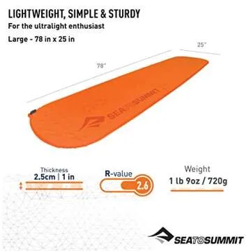 Sea to Summit Ultralight Self-Inflating Foam Sleeping Pad for Backpacking and Camping, Large (78 x 2...