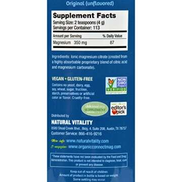 Natural Vitality Vitamin Calm: Organic Magnesium Supplement for Stress Relief and Relaxation