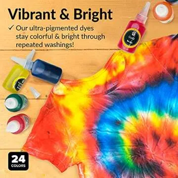 Premium Tie Dye Kit, DIY Tie Dye Kits for Adults and Kids, 24 Non-Toxic Powder Colors, Rich and Past...