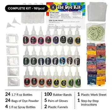 Premium Tie Dye Kit, DIY Tie Dye Kits for Adults and Kids, 24 Non-Toxic Powder Colors, Rich and Pastel Shades, Fabric and Shirt Decorating Supplies for Parties or Groups