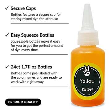 Premium Tie Dye Kit, DIY Tie Dye Kits for Adults and Kids, 24 Non-Toxic Powder Colors, Rich and Pastel Shades, Fabric and Shirt Decorating Supplies for Parties or Groups